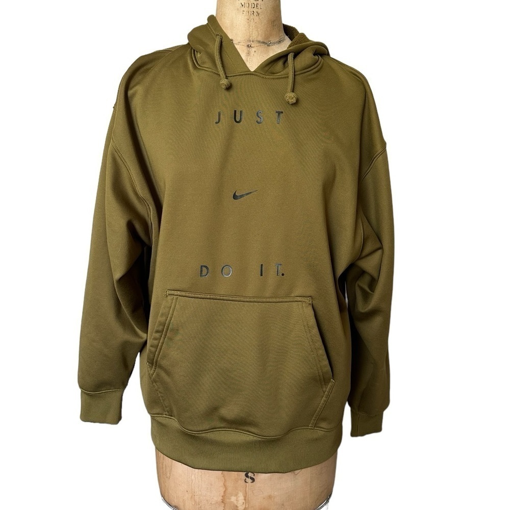 Nike Women's Therma Fleece Pullover Hoodie Size M CZ1103-368 Green preowned